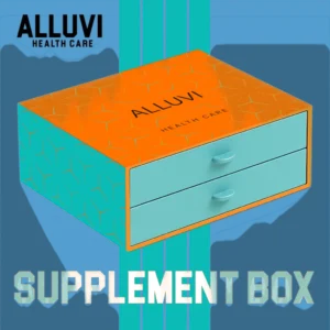 Alluvi Supplement Box curated wellness bundle for daily performance recovery and routine support
